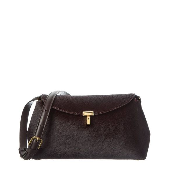 TOTEME Handbags - Toteme T Lock Haircalf Shoulder Bag, Black